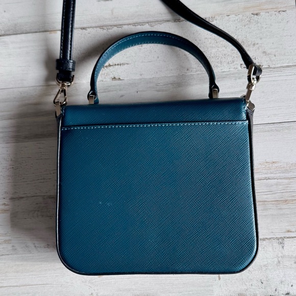 Kate Spade Teal and Cream Leather Crossbody Bag - Picture 2 of 5